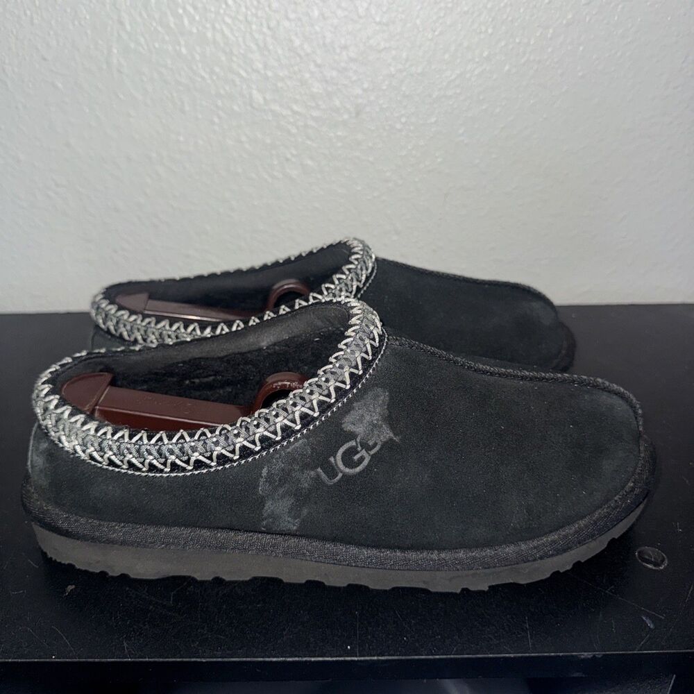 UGG Tasman Black Suede S/N 5950 Mens Slippers Size 7 Slip On Shoes